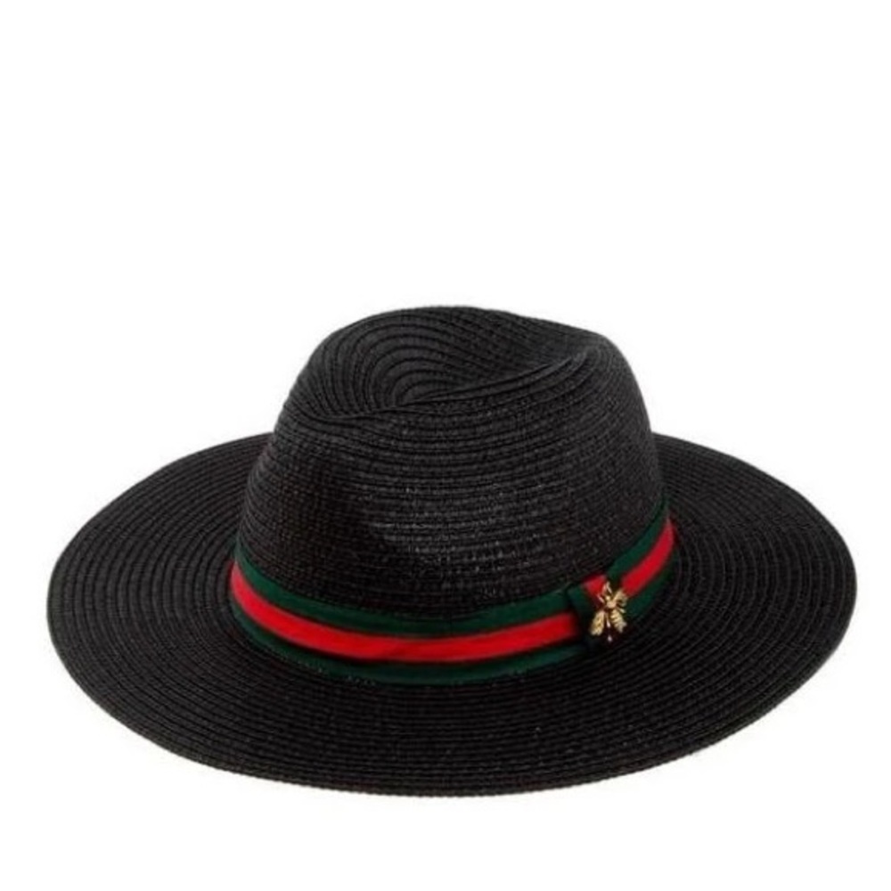 Bee Straw Hat- Black